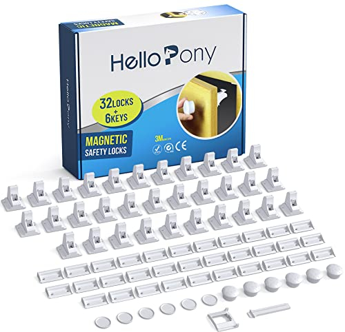 Verbesserte magnetische Schrankschlösser, Babysicherung, magnetische Sicherheitsschlösser (32locks+6keys)