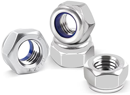 25Pcs Leryati M4 Nylock Nuts - Stainless Steel A2 V2A Self-Locking Hex Nuts - DIN985 Nylon Insert Lock Nut With Thread