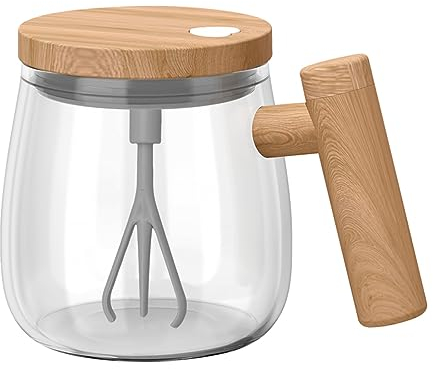 Auto Magnetic Mug, Tazza Automescolante Elettrica Tazza da Caffè Self Stirring Mug Tazza Mescolatrice Miscelazione in Vetro Borosilicato Alta Mug Termica Adatto Per Caffè/Latte/Polvere Proteica