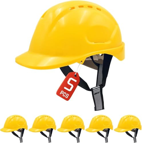 Bauhelm EN397, Mustbau Sicherheitshelm, Arbeitshelm Schutzhelm mit DIY Steckplätze für 53-65 cm Kopfumfang verstellbar, Sicherheitshelm mit Schweißband für BAU und Industrie