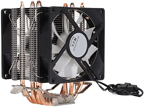 Bewinner RGB CPU Luftkühler, CPU Lüfter Direktkontakt Technologie RGB Beleuchtung Geräuscharmer Computerkühler für LGA 775 für Core2DUO für Usw. (Doppellüfter)