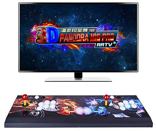 Consola de juegos arcade, 4500 en 1 consola de videojuegos retro de metal Arcade, caja de juegos con palo de arcade y botón HDMI/VGA, 1280 x 720 Full HD