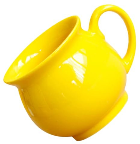 GOOHOCHY Taza de Cerámica Amarilla de 250ml para Beber, Estilo Simple