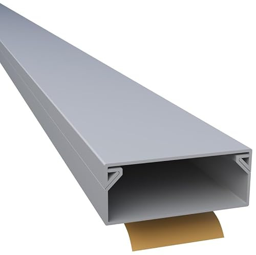 CILSON WDK4016SG 6700230Kabelkanal Selbstklebend 40x16mm Grau - 1 m / 1000 mm, Minimalistisches Design, Einfache Kabelführung