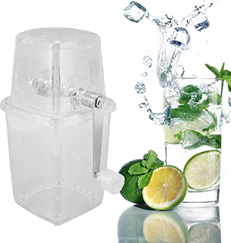 TYCIONG Tritaghiaccio Manuale Rotante per Cocktail, Granite, Frullati e Bevande Ghiacciate, Cromato, Tritaghiaccio Manuale per Uso Domestico (Trasparente)