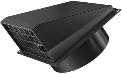 Hon&Guan Grille Ventilation Exterieur en Métal 150mm Bouche Aeration avec Clapet Anti Retour pour Sèche-linge, Hottes, Garages, Vmc, Conduits d'Échappement