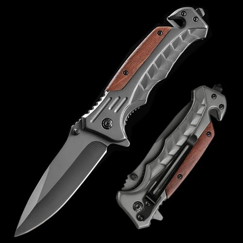 BEFUNC Klappmesser I Taschenmesser Einhandmesser mit Gürtelclip, Outdoor Messer mit Edelstahlklinge & Aluminiumgehäuse, Scharfes Survival Messer für Arbeit Wandern Camping