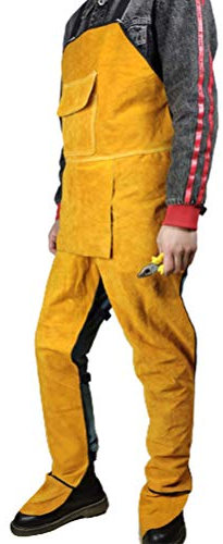 Fabater Schweißschürze, Hochtemperaturbeständige Professionelle Schweißerkleidung mit Multidirektionalem Schutz für den Haushalt (YELLOW)