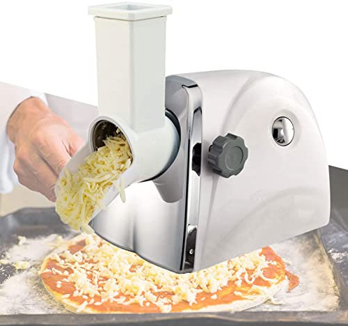 Cheese Grater Rotary Stainless Steel Electric - Ideal for Cheese and Vegetables in Kitchen or Restaurant - Easy to Use and Clean