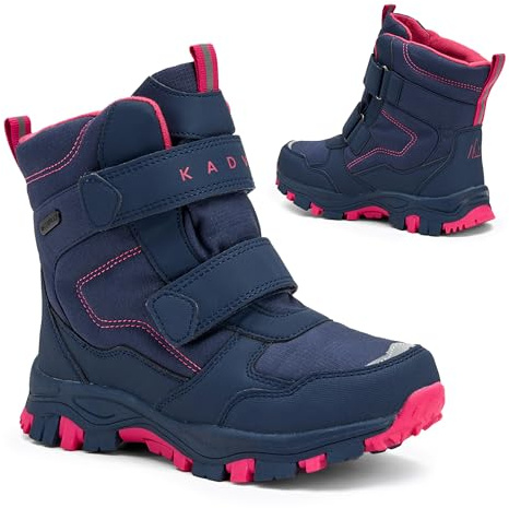 KADVA Winterstiefel Kinder SNOWEY Größe 28 Farbe Navy-Grün Wasserdichte und atmungsaktive Winterstiefel für Kinder Rutschfeste Sohle und verstärkter Zehenschutz Schnee- und Frostisolierung