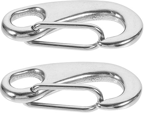 JECOMPRIS 2pcs Stainless Steel Shackles Wire Rope Cable Buckles Pet Chain Shackle Ratchet Straps Heavy Duty Lock Buckle for Hiking Camping