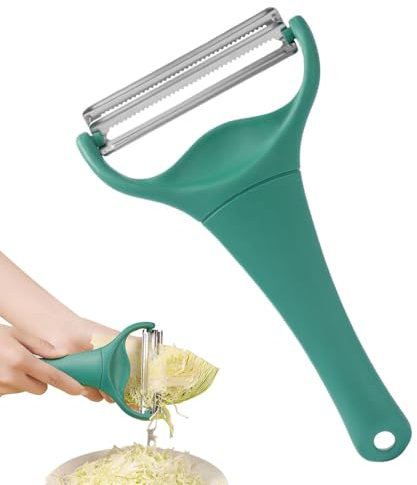 Cortador de repollo - Pelador de verduras | Cortador de pepinos de acero inoxidable para la cocina | Rallador de patatas | Pelador de verduras de cuello ancho | Col patata zanahoria Rallador para la
