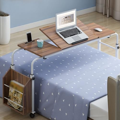 Betttisch über dem Bett Tisch mit Rollen, Überbetttisch über dem Bett, Schreibtisch über dem Bett, mobiler Schreibtisch, Betttisch mit Rollen, Computertisch für Bett, Überbetttisch mit Rollen