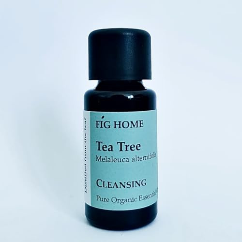 Fig Home - Aceite esencial de árbol de té orgánico - 15ml | Puro Premium | Sin diluir 100% puro, natural y orgánico | Limpia, purifica y ayuda a aliviar la congestión | Uso tópico y difusión