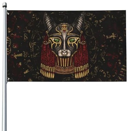 Drapeau de l'égypte antique représentant le dieu Anubis, hiéroglyphe égyptien, 90 x 150 cm, décoration de pelouse extérieure, drapeau emblématique