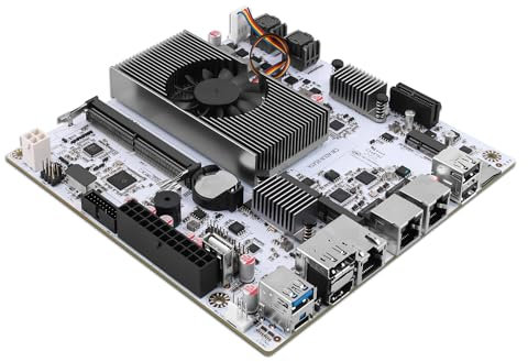 CWWK NAS Motherboard 8 Bay mit 10GbE RJ45, N355 CPU Mini ITX PC Mainboard Weiß M8 (N305 Upgrade), 2 x NVMe, Dual 2.5GbE LAN, M.2 WiFi, USB-C, DDR5 8GB RAM 128GB SSD, PCIe x1, TF