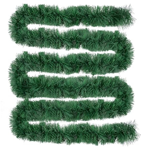 TXErfolg 5M Guirnalda de Navidad, Verde Guirnalda de decoración Artificial Ancho Ø 10 cm, No Iluminado Guirnalda para Decoraciones De Puertas Ventanas Coronas De Fiesta De Navidad