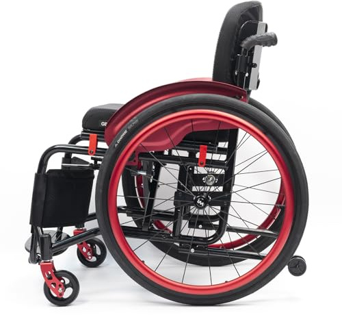 Silla de ruedas plegable ligera con frenos de mano, silla de ruedas plegable portátil para adultos y personas mayores, ruedas y cojines de liberación rápida de 24 pulgadas, silla de ruedas deportiva