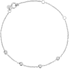 Breil, Collezione Moonlight, Bracciale Donna in Acciaio Lucido, con 4 Inserti in Cristallo, Chiusura Regolabile, Lunghezza fino a 21 cm, Idea Regalo Donna