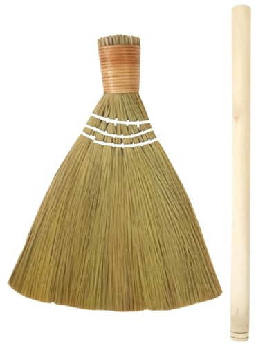 Packool 29.1 in / 74 cm Wood Handle, Removable Straw Head, 11.8 in / 30 cm Wide, Ideal for Wedding Decorations and Cleaning, Wedding Ceremony Broom for Jumping Ritual