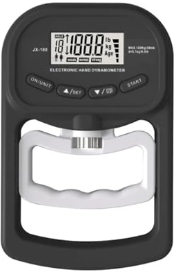Misuratore di forza presa for allenatore, dinamometro, misuratore impugnatura, attrezzo ginnico for potenziamento portatile, 396 libbre/180 kg(Black)