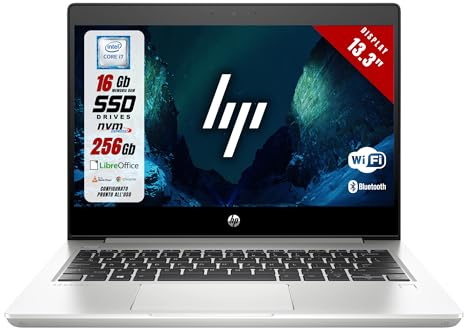 HP Probook 430 G6 - Notebook 13,3 pollici Full HD - Intel Core i7-8565U 4 Core 1.80Ghz - Ram 16Gb SSD 256Gb Nvme - Pc Portaile con Libre Office e Windows 11 (Ricondizionato)