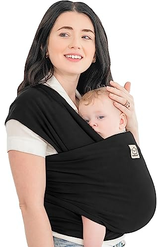 KeaBabies Babytrage Ab Geburt - Atmungsaktive Babytragetücher, Babytrage Neugeborene Ab Geburt, Babytuch Tragetuch Baby Neugeborene, Kleinkind Handfreie Babytrage, Babywickel Träger (Trendy Black)