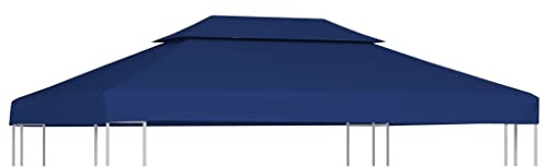 vidaXL Pavillon-Dachplane mit Kaminabzug 310 g/m² 4x3 m Blau
