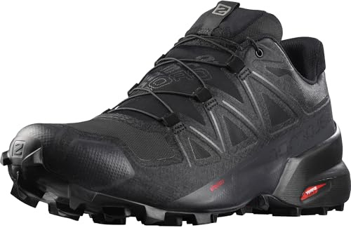 Salomon Speedcross 5 Gore-tex, Chaussures Lmperméables de Trail Running pour Homme, Protection Anti-Intempéries, Accroche Agressive, Fit Précis, Black Black Phantom, 36 EU