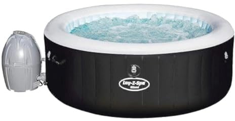Bestway Lay-Z-Spa bubbelpool Miami AirJet uppblåsbar rund, 180 x 66 cm, 2–4 personer, svart