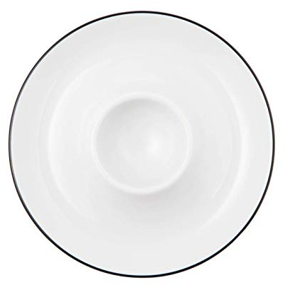 Seltmann Weiden 001.741629 Eierbecher mit Ablage - Lido - Black Line - Porzellan - Ø 13 cm