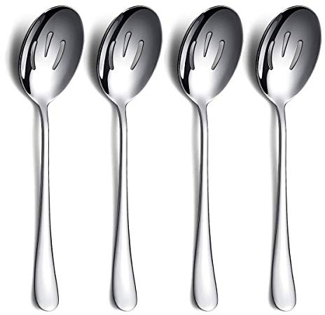 Serving Spoons 4 Pieces, Kyraton Serving Spoons, Include Slotted Serving Spoon Stainless Steel Serving Utensils, Serving Set Packing of 4