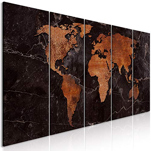 murando - Quadro Acustico Mappamondo 5 pezzi schiuma acustica Quadri Moderni Grandi - Camera da Letto Matrimoniale - Stampa su Tela - Pannelli Fonoassorbenti Decorativi - Fonoassorbente