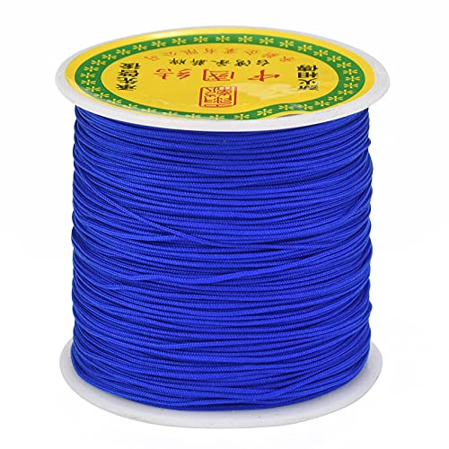 Craftdady Cuerda trenzada de nailon de 0,5 mm de 150 yardas, cuerda de macramé para hacer pulseras, collares, joyas, color azul