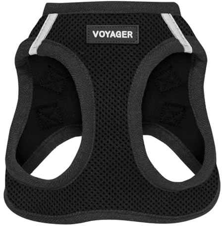 Voyager Step-In Air Hundegeschirr by Best Pet Supplies - All Weather Mesh Step in Vest Harness für kleine und mittlere Hunde, Schwarz, size XL - Brust 52-58 cm
