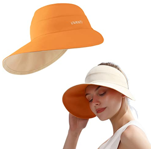 Sombrero para el sol de mujer, sombra para la cara, ala ancha, parte superior vacía, protección UV,sombrero de playa,sombrero plegable para el sol para el verano, gorra con visera de protección solar