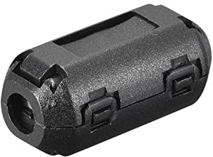 sourcing map 5 Stück Ferritkerne 3.5mm Innendurchmesser Schwarz | RFI EMI Rauschunterdrückungs-Kabelclip, Für USB Kabel Audio und Video Kabel Stromkabel, Für Kabel