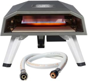 Sahara - Horno de pizza de gas 4400 W, cocina 3 min 450 °C + manguera de gas premontada, encendido piezoeléctrico de 5 años