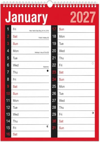 Kalender 2023 | A4 extra breit | 1 Monatskalender | Wandbehang | Großer Druck