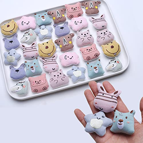 YIEUR 30 Stück bestickt Aufnäher zum Aufnähen，Tier Patches Baumwolle Applikationen Accessoires für Kleidung Kinderschuhe, Hüte, Broschen, Socken, Haarzubehör, Cartoon Bekleidungszubehör (10 Stile)