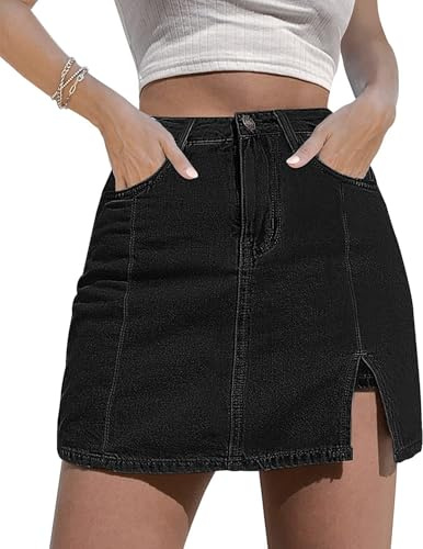 NEYOUQE Falda Pantalon Mujer Verano Comodos Casual Bolsillo con Cremallera de botón Bermudas de Vestir Shorts Negro L