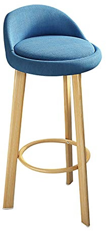 Trästol Trästol med fotstöd Enkel montering Farmhouse Barstolar för Inomhus Utomhus Hem Kök Business (Grå 79cm) (Blå 70cm) Made in China