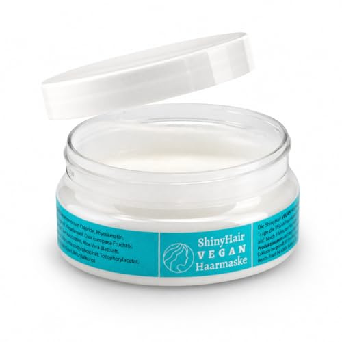 ShinyHair Haarmaske mit Keratin, Rosmarinöl & Arganöl, vegan | vegane Keratin-Haarkur, für trockenes & strapaziertes Haar, spendet Feuchtigkeit, für glänzendes Haar, 1-2x pro Woche
