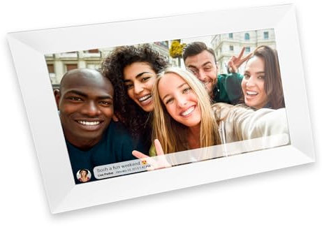 Cornice Digitale Smart 10 Touch con Display 1280x800, WiFi, App iOS & Android – Portafoto Digitale Bianco per Stampa Foto dal Cellulare firmato IRRADIO