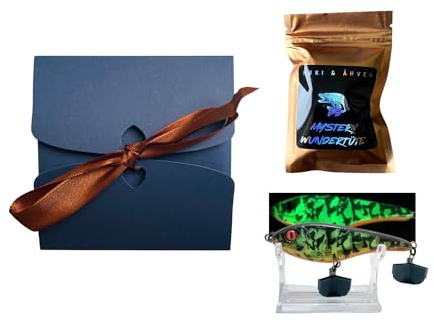 HØKI & ÅHVEŃ Anglergeschenk | Raubfisch Geschenkset Angelset | Mystery Wundertüte Gummifische, Gummiköder | Jerkbait Wobbler Hardbait |