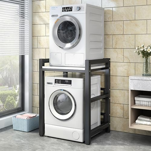 Kit de apilamiento para lavadora y secadora Kit apilable para lavadora y secadora, Portátil Estantería para Lavadora Altura Ajustable para lavadero, Ahorro de espacio Cocina Estante para lavavajillas
