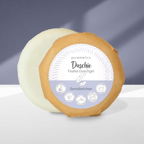 puremetics Duschie 'Various Varieties' | Firm, Nourishing Hydra Shower Gel | Solid Shower | Solid Shower Gel | 1 Piece 60 g (Sensitive)