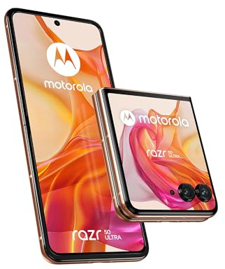 Motorola Razr 50 Ultra, 12+512 Go, écran 4, Double capteur 50MP avec IA, Résistant à l’Eau, Peach Fuzz