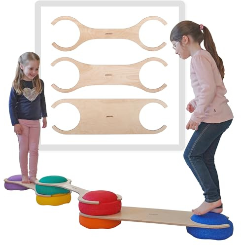 pedalo® Stapelbaustein Balanciersteg 3er Set I Geschicklichkeit I kreativer Spielspaß I Kombinierbar mit Stapelstein I Bewegungslandschaften I Balance I Bauen I Motorik verbessern I Balance-Board