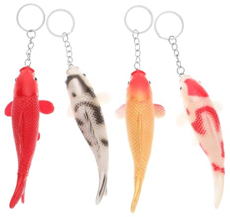 Toyvian 4stücke Bunte Koi-fisch-schlüsselanhänger Aus Filigranes Design Hängende Dekoration Für Schlüssel Taschen Rucksäcke Handyhüllen Und Andere Gegenstände